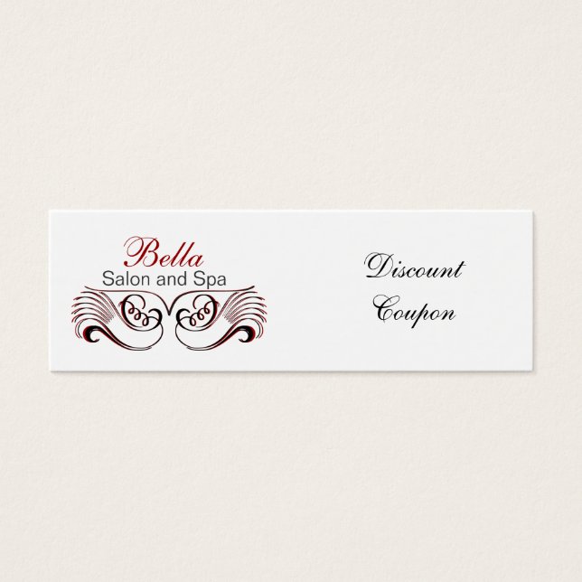 Cartes De Visite coupon de réduction Chic rouge, noir et blanc (Devant)