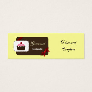 Cartes De Visite coupon de réduction rouge pour petits gâteaux