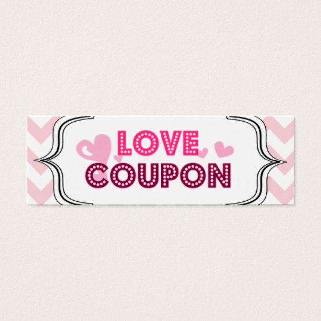 Cartes De Visite Coupons d'amour de la Saint Valentin (Devant)
