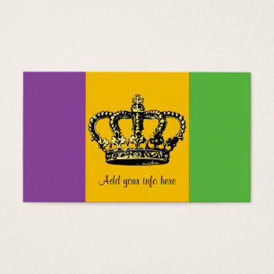 Cartes De Visite Couronne de drapeau de mardi gras