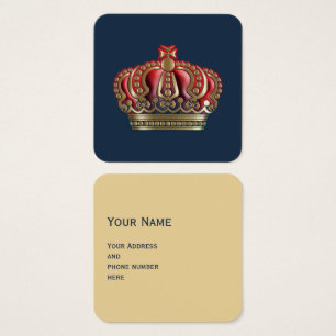 Cartes De Visite Couronne de la Croix Royale - Bleu Or