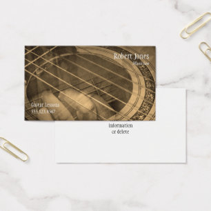 Cartes De Visite Cours de musique pour professeur de guitare