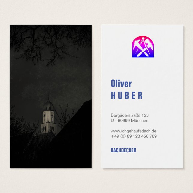 Cartes De Visite Couvreur de toits bavarois  (Devant & derrière)