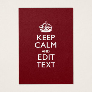 Cartes De Visite Cranberry Wine Burgundy Keep Calm and Your Text