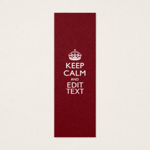 Cartes De Visite Cranberry Wine Burgundy Keep Calm Have Your Text