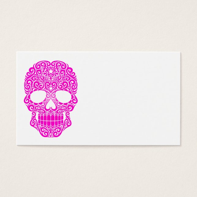Cartes De Visite Crâne à sucre rose (Devant)