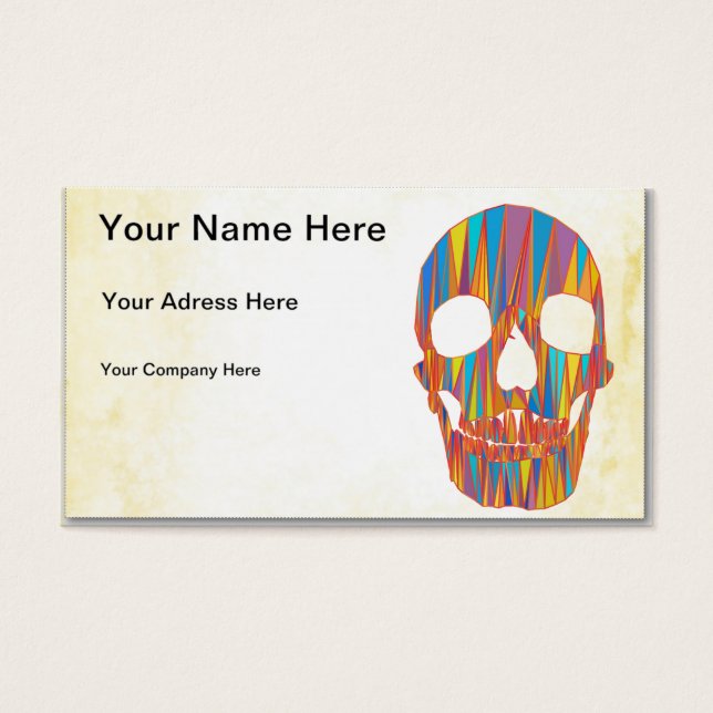 Cartes De Visite Crâne coloré (Devant)