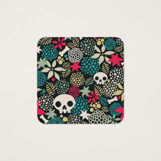 Cartes De Visite Crâne en fleurs
