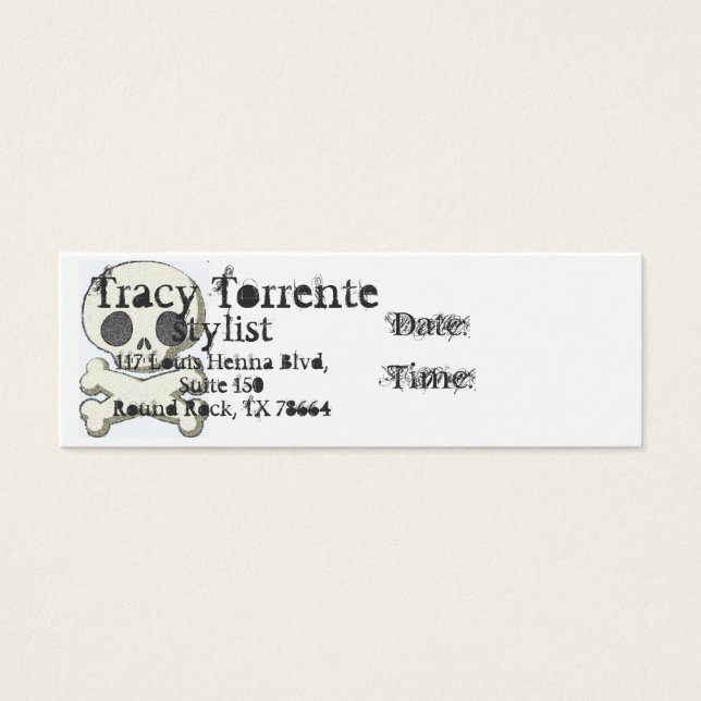 Cartes De Visite crâne et os, Tracy T, sty... (Devant)