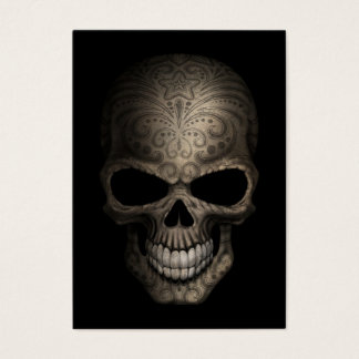 Cartes De Visite Crâne foncé décoré