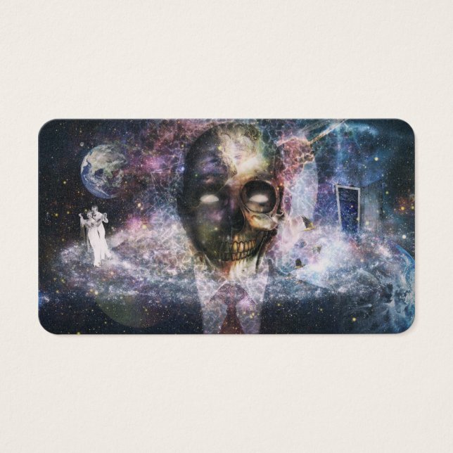 Cartes De Visite Crâne freaky Abstrait (Devant)