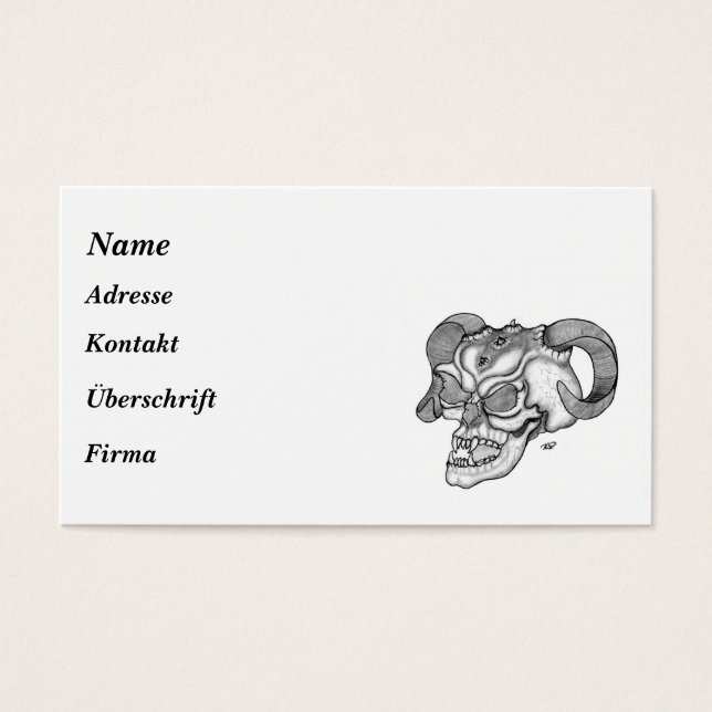 Cartes De Visite Crâne - Teufelschädel (Devant)