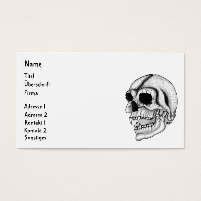 Cartes De Visite Crâne Vampir (Devant)