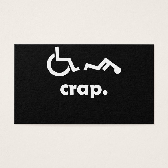 Cartes De Visite Crap Handicap Funny En Fauteuil Roulant Tee Handic (Devant)