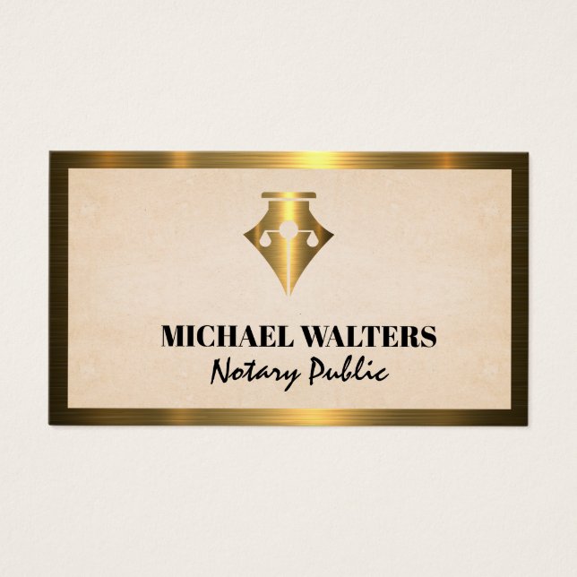 Cartes De Visite Crayon | Échelles juridiques | Bordure métal or (Devant)