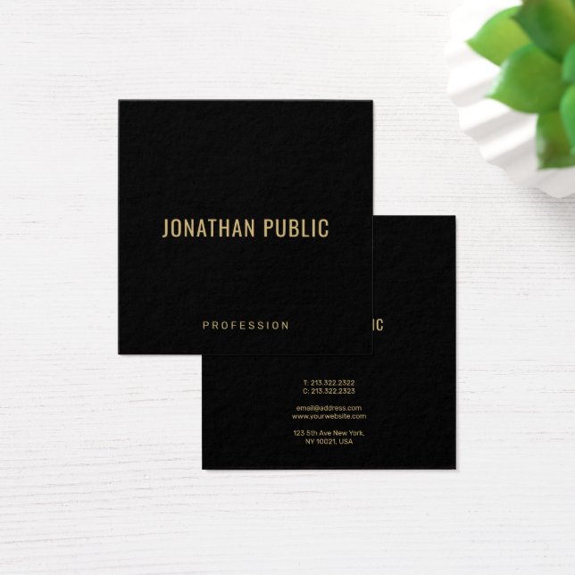 Cartes De Visite Create Your Own Elegant Template Black Gold (Bureau)