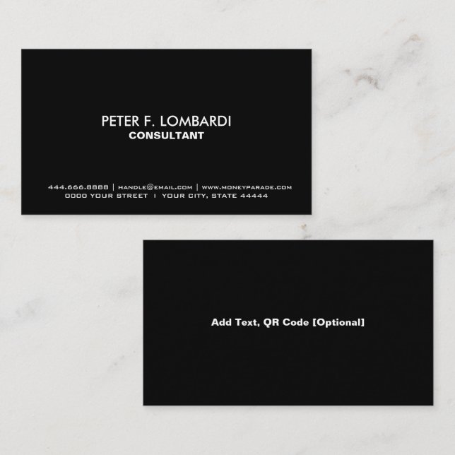 Cartes de visite créatifs personnalisés - Unique e (Devant / Derrière)
