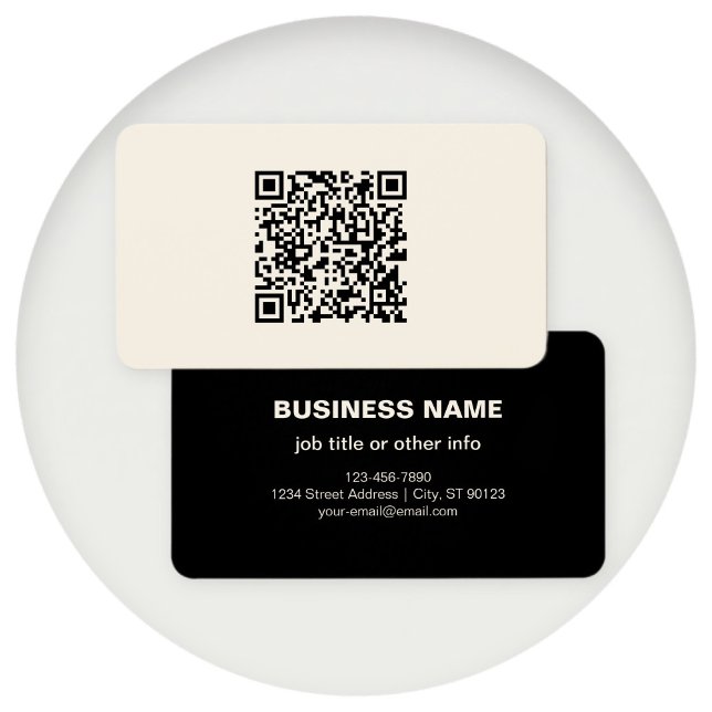 Cartes De Visite Créer instantanément un code QR | Modifiable blanc (Créateur téléchargé)