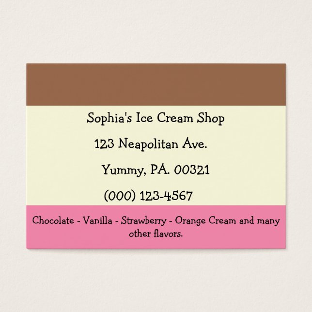 Cartes De Visite Crème de glace napolitaine (Devant)