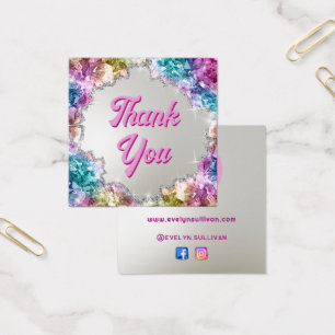 Cartes De Visite cristaux d'iridescente merci paquet insert