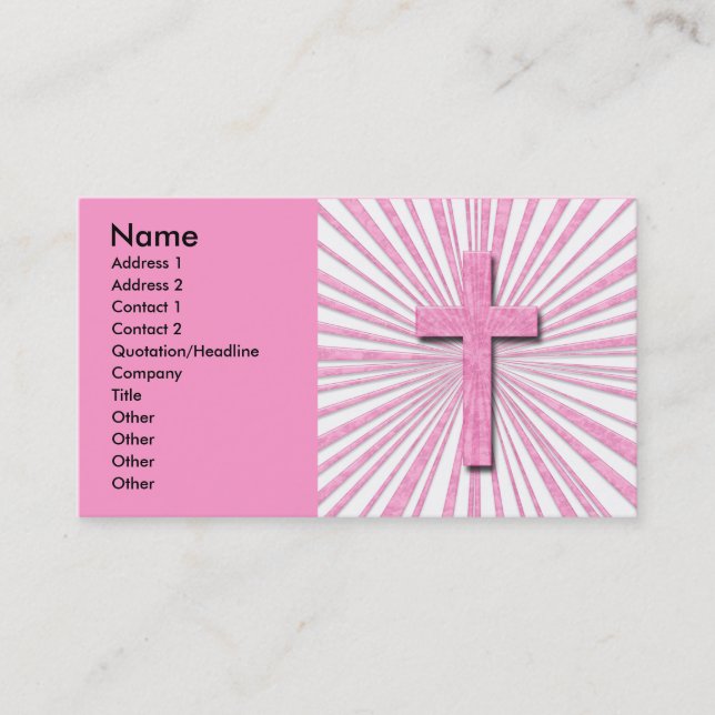 CARTES DE VISITE CROISÉS DÉCORATIFS ROSES (Devant)