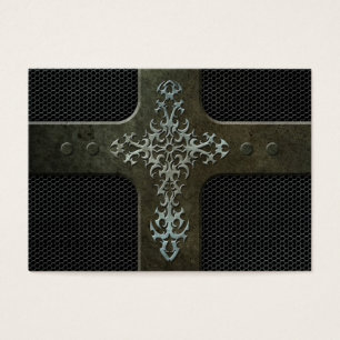 Cartes De Visite Croix gothique de maille en acier industrielle
