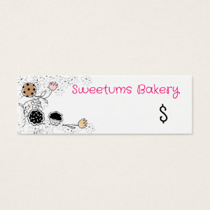 Cartes De Visite croquis de doodle boulangerie bonbons fleurs étiqu