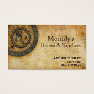 Cartes De Visite Cru M de monogramme de Steampunk