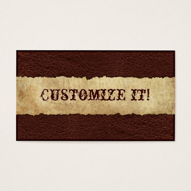 Cartes De Visite Cuir occidental PERSONNALISABLE (Devant)