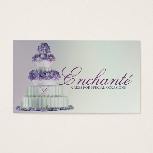 Cartes De Visite Cuisine romantique bleu violet Hydrangea Mariage (Devant)
