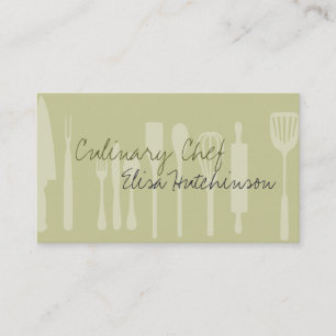 Cartes de visite culinaires de chef d'ustensile