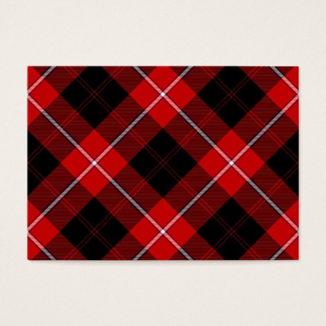 Cartes De Visite Cunningham Tartan rouge noir (Devant)