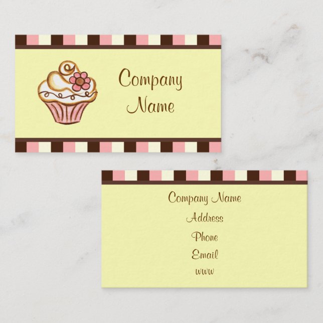 Cartes de visite Cupcake (Devant / Derrière)