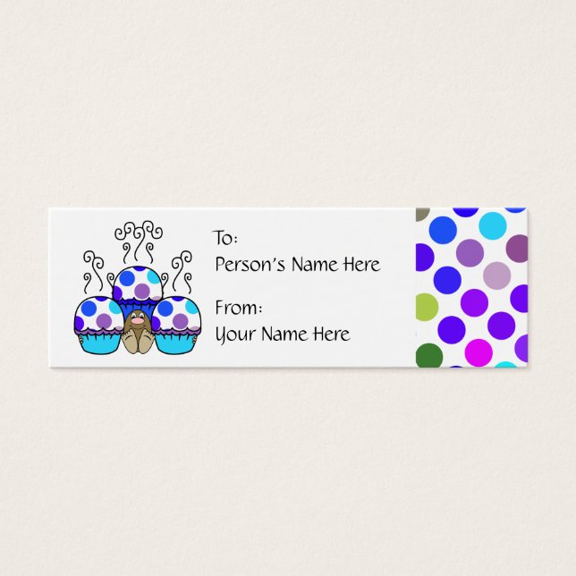 Cartes De Visite cupcake à pois mignon (Devant)