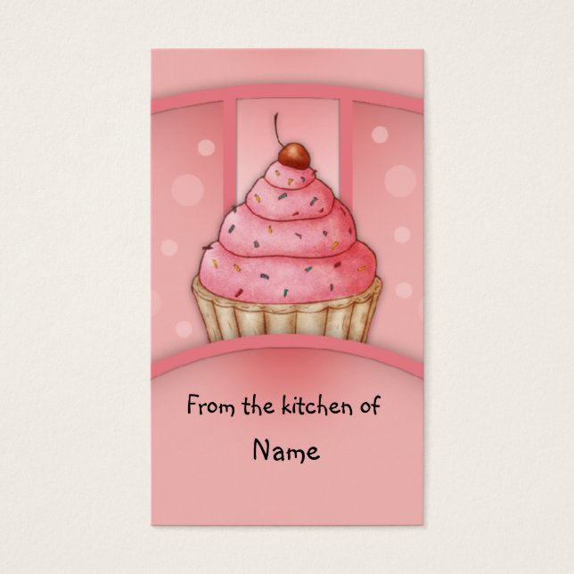 Cartes De Visite Cupcake rose (Devant)