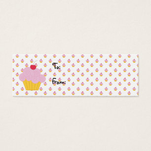 Cartes De Visite Cupcake rose Anniversaire Tags cadeaux