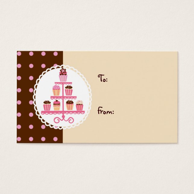 Cartes De Visite Cupcakes sur socle (Brown/crème) (Devant)