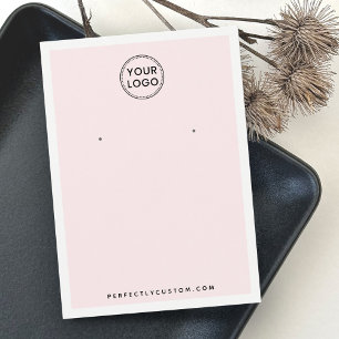 Cartes De Visite Custom logo light pale pink earring display card