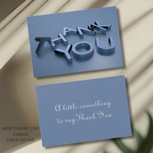 Cartes De Visite Custom Message Blue Thank You Cards