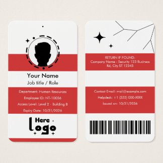 Cartes De Visite Customizable Corporate Employee ID Profile Card
