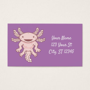 Cartes De Visite Cute Axolotl rose Thunder_Cove