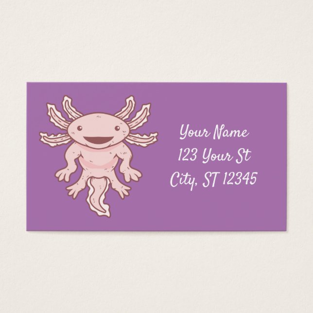 Cartes De Visite Cute Axolotl rose Thunder_Cove (Devant)