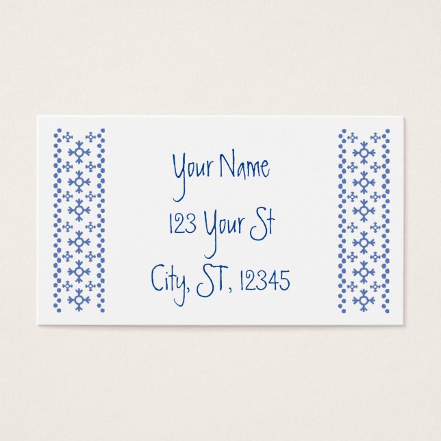 Cartes De Visite Cute Blue Snowflakes Motif Thunder_Cove (Devant)