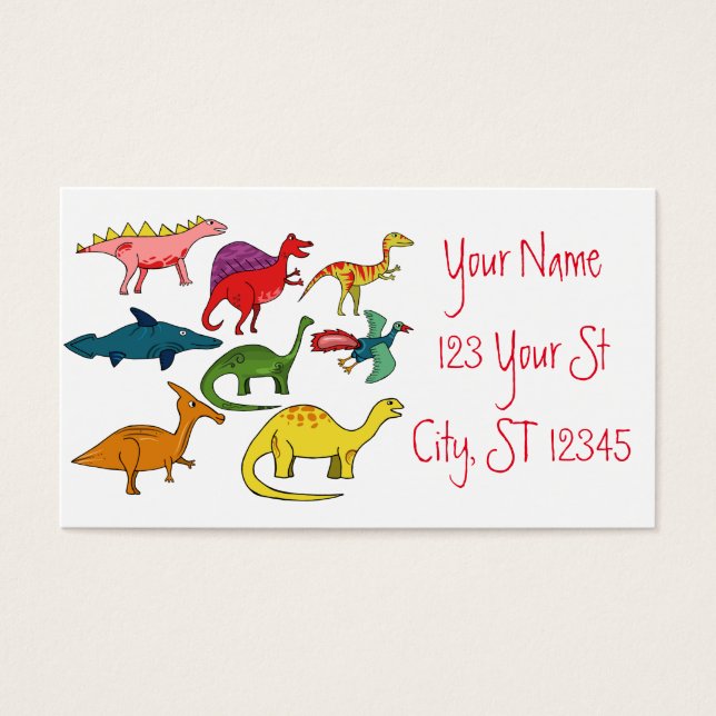 Cartes De Visite Cute Dinosaur Collection Thunder_Cove a (Devant)