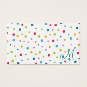 Cartes De Visite Cute girly coloré différentes tailles pois