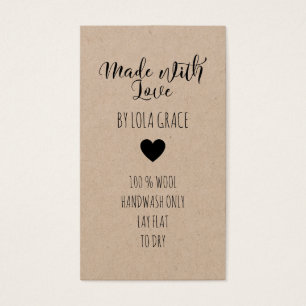 Cartes De Visite Cute Heart Fabriqué avec du papier Kraft