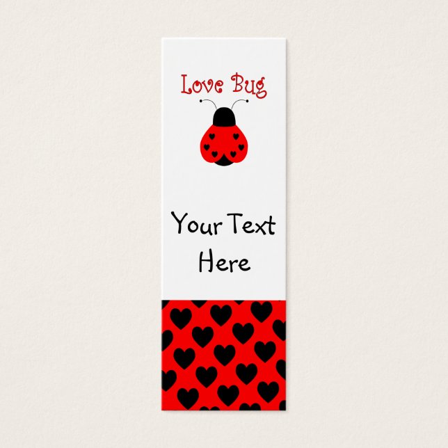 Cartes De Visite Cute Love Bug Heart Ladybug Signet (Devant)