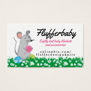 Cartes De Visite Cute souris crochet tricot fils homespun