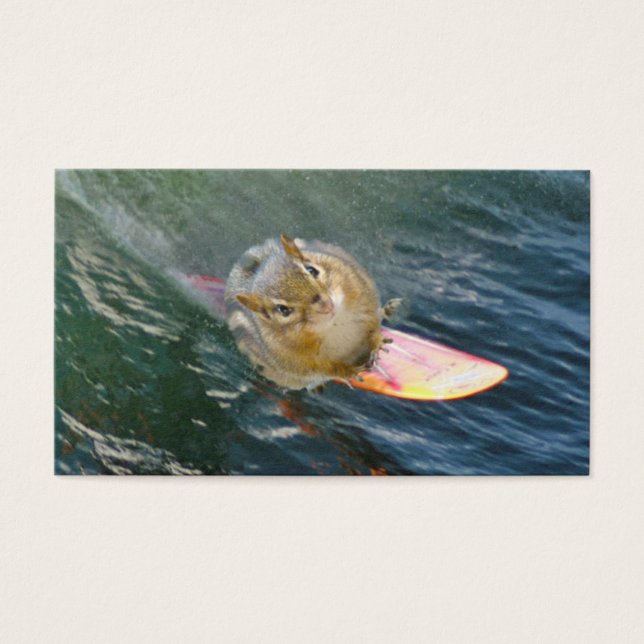 Cartes De Visite Cute Surfing Chipmunk (Devant)