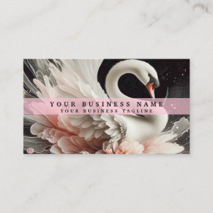 Cartes de visite Cygne Noir et Rose